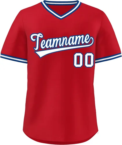 Miniatura 16 de KXK - Camiseta de béisbol personalizada con nombre y número cosidos, estilo Hip Hop, con cuello en V, atlética, para hombres, mujeres y jóvenes