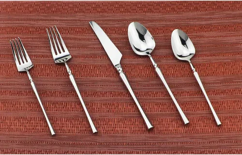 Miniatura 4 de Juego de cubiertos de 20 piezas, acero inoxidable 18/10, acabado satinado, juego de cubiertos para el hogar, elegante juego de utensilios de cocina