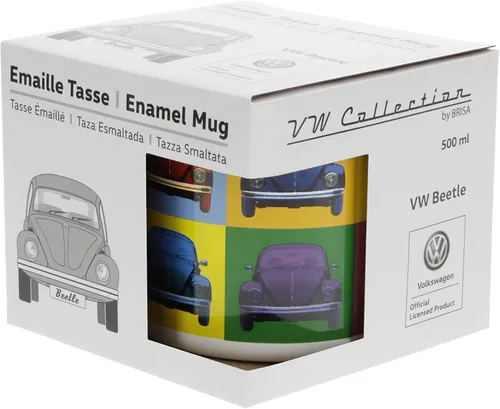 Miniatura 4 de BRISA VW Collection Volkswagen - Taza grande esmaltada para café y té para acampar y al aire libre Beetle Bug (16.9 fl oz/16.9 fl oz/multicolor)