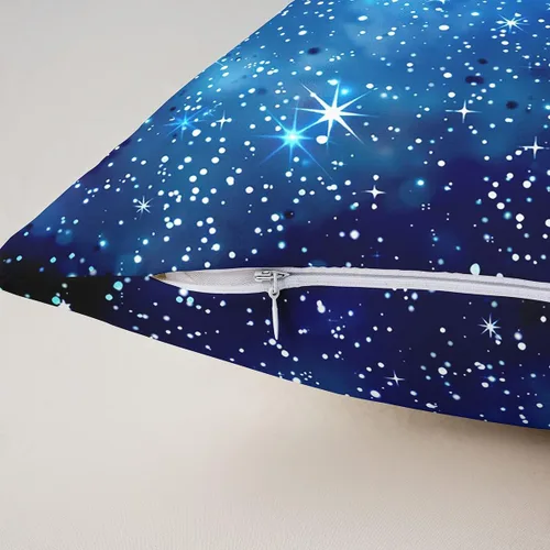 Miniatura 5 de Juego de 2 fundas de almohada de galaxia de 16 x 16 pulgadas, fundas de almohada decorativas suaves para espacio exterior impresas en 3D, fundas