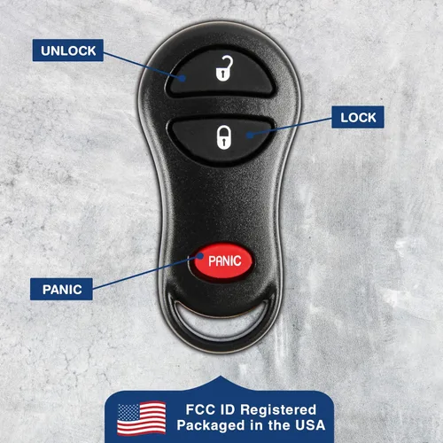 Miniatura 6 de KeylessOption - Llavero de auto con control remoto para entrada sin llave, repuesto para 04686481, Negro