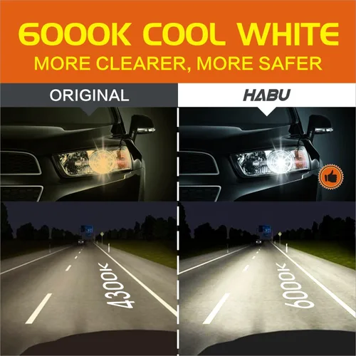 Miniatura 4 de HABU Bombilla HID D1S para faros delanteros, 35 W, 6000 K, blanco D1S, 66140 66144 85410 85415 repuesto de xenón, base de metal, PK32d-2, paquete