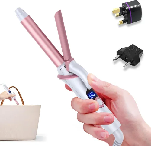 Miniatura 10 de Ukliss Mini rizador de 1/2 pulgada, rizador de barril pequeño de viaje para cabello corto y flequillo, calor rápido de 30 segundos, 5 ajustes