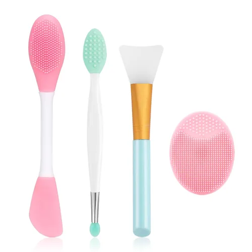 Exfoliador facial de silicona, 1 cepillo exfoliante para labios, 1 cepillo de limpieza, 2 exfoliadores de mascarilla facial, herramienta para el