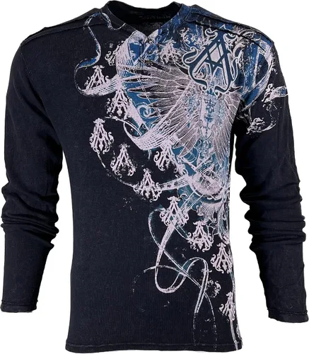 Miniatura 2 de Archaic by Affliction - Camisa térmica para hombre, corte de madera, color negro, Negro