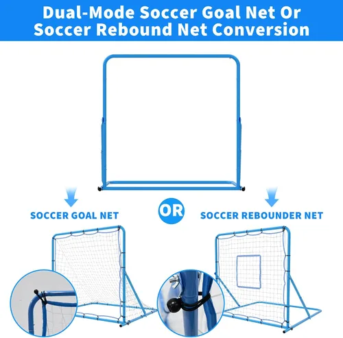 Miniatura 2 de GarveeLife 6X4 Ft Adjustable Soccer Rebounder Net, Heavy Duty Soccer Rebound Net with Iron Frame, Rust Resistant, Football Training Equipment for