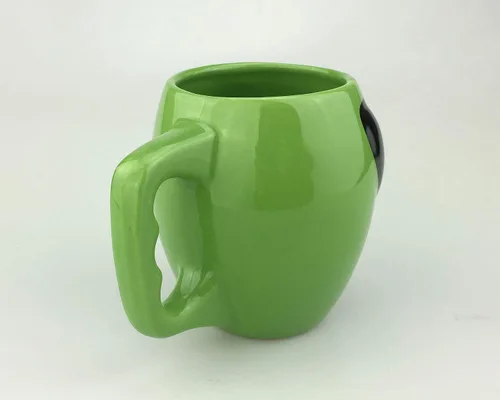 Miniatura 4 de VanEnjoy Taza de café de cerámica con forma de cerámica esmaltada verde brillante, taza de café de té, universo espacial 3D, OVNI conspicuo
