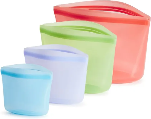 Miniatura 11 de Bolsas de almacenamiento de alimentos reutilizables de silicona premium Stasher, paquete de 3 unidades, multiusos, bolsas de almacenamiento