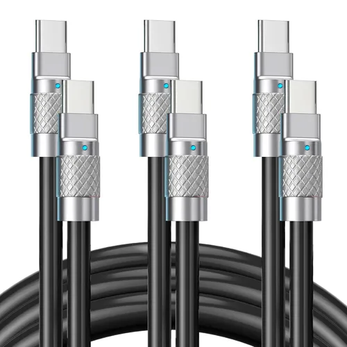 Miniatura 8 de Statik TsumoCharge - Cable USB C a USB C de 100 W de carga rápida, silicona resistente e irrompible, soporta transferencia de datos cable tipo C a