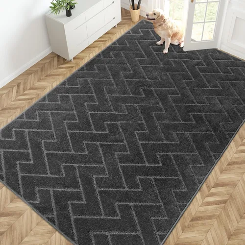 Miniatura 38 de PURRUGS Alfombra de fácil cuidado de 6 x 9 pies, antideslizante, lavable a máquina, tapete para puerta de perro, resistente a las manchas