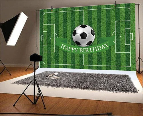 Miniatura 2 de Telón de fondo de fútbol de 5 x 3 pies para fiesta de cumpleaños, para fotografía, fútbol, deporte, cumpleaños, papel tapiz fotográfico