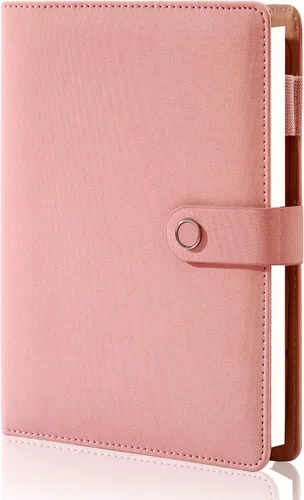Miniatura 12 de CAGIE Carpeta A5 con 6 anillas rellenable, cuaderno de cuero encuadernado en espiral para planificador de negocios, organizador personal, cuadernos