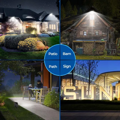 Miniatura 9 de CINOTON - Luz de inundación LED de atardecer a amanecer al aire libre de 50 W, luminaria de pared de seguridad impermeable IP65 de 7000 lúmenes