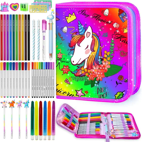 Miniatura 13 de 56 PIEZAS Juego de Marcadores Lavables con Aroma y Purpurina Estuche de Lápices, Artes y Manualidades de Sirenas y Unicornios para niños de 4-6-8