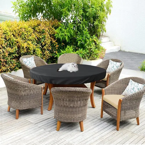 Miniatura 6 de Funda de mesa redonda para exteriores, impermeable, resistente a los rayos UV, para mesas de patio de 28 pulgadas de diámetro, protector