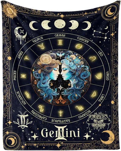 Miniatura 9 de Manta del Zodiaco Acuario para Niños y Niñas, Diseño Temático de Astrología Secreta Impreso, Mantas de Tiro para Niños, Regazo, Silla, Manta Suave