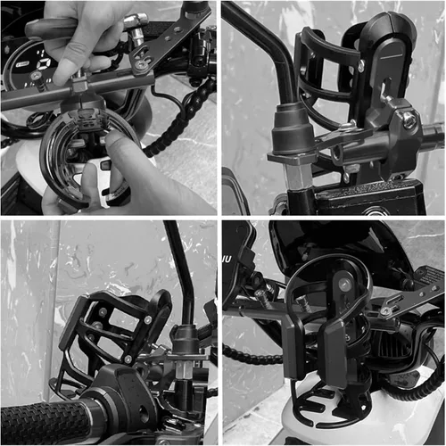 Miniatura 5 de Para F 650 GS para BMW para F650GS para F650 GS Moto CNC aleación de aluminio bebida botella de agua bebida taza titular (color : azul)