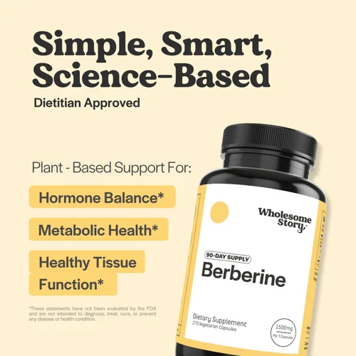 Miniatura 2 de Suplemento de Berberina 1500mg Berberina 500mg por cápsula 97% de pureza estandarizada Apoya perfiles metabólicos y equilibrio hormonal 270