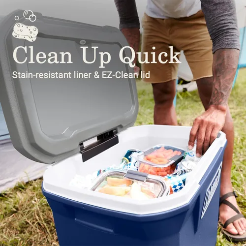 Miniatura 8 de Coleman Classic Series - Enfriador portátil aislado con ruedas, resistente a fugas, para exteriores, mantiene el hielo hasta 5 días, 65 cuartos