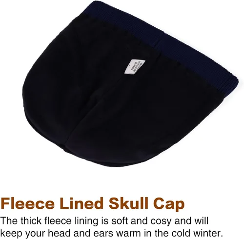 Miniatura 2 de HH HOFNEN Gorro de invierno para mujeres y hombres, gorro de punto de lana con forro polar con puños