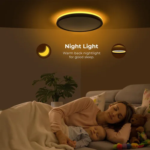 Miniatura 6 de Matane Lámpara de Techo LED Empotrada de 12 Pulgadas con Luz Nocturna, 24W 2400LM 3000K/4000K/5000K Seleccionable, Luces de Techo Regulables