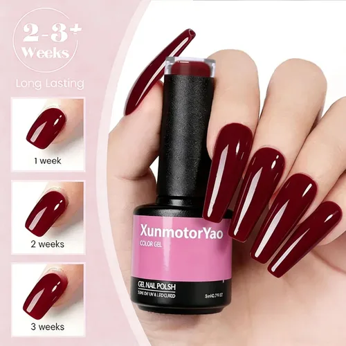 Miniatura 5 de Juego de esmaltes de uñas de gel, 6 colores, color rosa nude, kit de esmalte de uñas LED UV, kit de uñas Minicure para bricolaje, arte de uñas