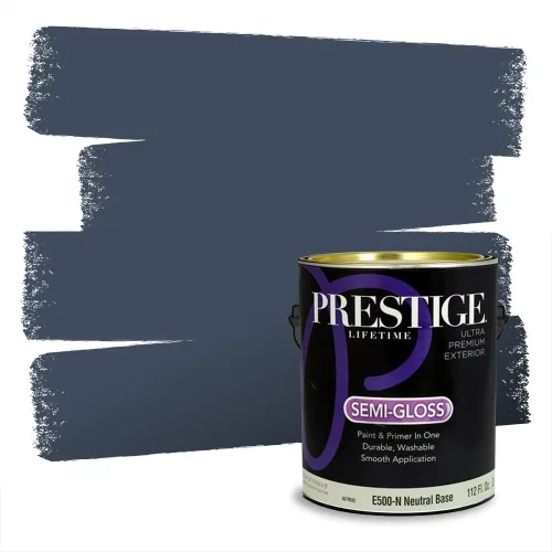 Miniatura 21 de Pintura Exterior + imprimación PRESTIGE, todo-en-uno, 1 galón, acabado mate, color comparable al Valspar* Royal Gray* VS151-Gris real