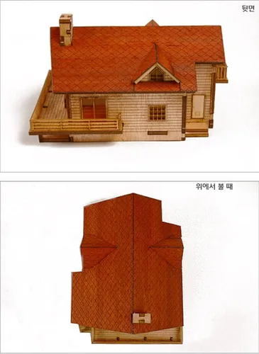 Miniatura 7 de Kit de Modelo de Madera de Escritorio Casa de Jardín A con una Gran Terraza de YOUNGMODELER por Young Modeler