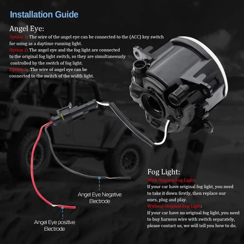 Miniatura 8 de Luces antiniebla con anillo de halo 2 en 1 para Honda 12-14 CR-V, 12-15 Pilot, 13-15 Accord Coupe, Crosstour, CR-Z, Acura 10-15 RDX, 13-14 ILX