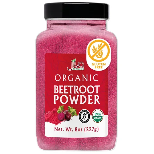 Tarro de polvo de remolacha orgánica de 8 onzas, puro y natural, sin OMG, vegano, para la salud, hornear e incluso en batidos por Jiva Organics