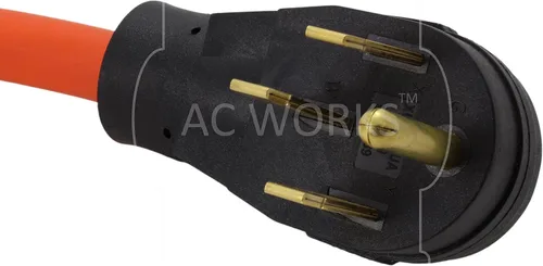 Miniatura 3 de AC WORKS Cable adaptador hembra doméstico de 4 clavijas de 220 voltios a 120 voltios 15/20 amperios (4 clavijas 14-50 salidas a (4) hogares)