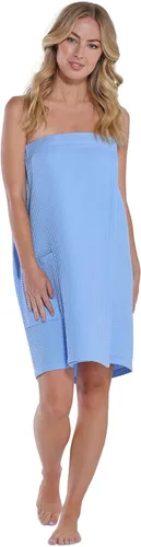 Miniatura 4 de Turquaz Batas de gofres ligeras hasta la rodilla para mujer, spa, baño, gofres