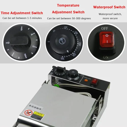 Miniatura 5 de Máquina de gofres belga de 1200 W, platos de cocina antiadherentes, máquina de gofres con control de temperatura ajustable, gofres belgas grandes