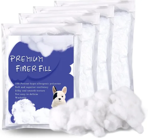 Miniatura 10 de BUTUZE Relleno de Fibra de Poliéster Premium de 3.5oz, Relleno de Fibra de Alta Resiliencia para Manualidades, Animales de Crochet, Relleno