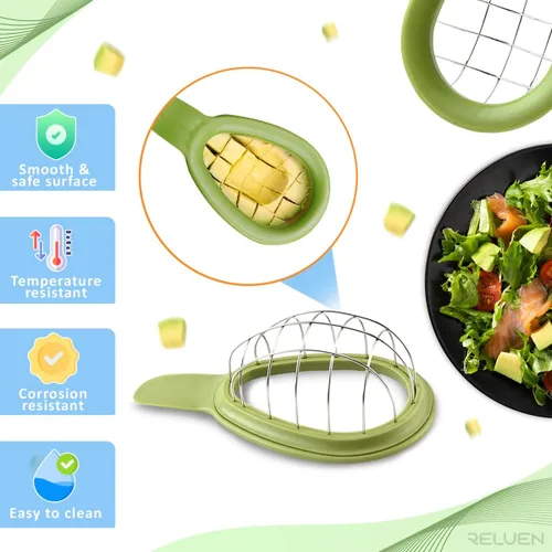 Miniatura 3 de Herramienta para cortar aguacate – Cuber de aguacate de 3.2 x 6.3 pulgadas con mango ergonómico, fácil de usar y limpiar, plástico de grado
