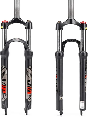 BUCKLOS 26/27.5/29 Horquilla de Suspensión MTB de 100mm, Tubo Recto de 28.6mm QR 9mm de Ajuste de Corona de Aleación de Aluminio para Bicicleta de