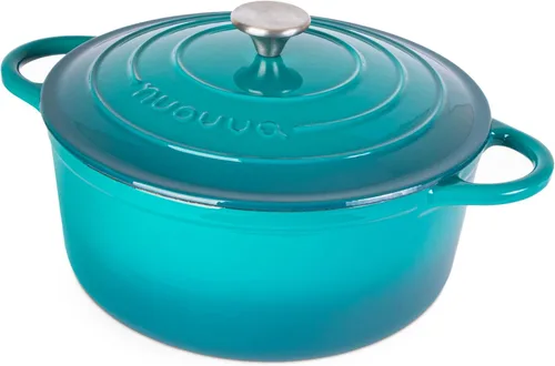Miniatura 35 de Nuovva Olla Holandesa de Hierro Fundido Esmaltado con Tapa – Cazuela Antiadherente de 6.4 Cuartos – Resistente y Apta para Horno hasta 500°F