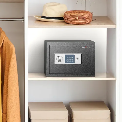 Miniatura 6 de Locksworth Caja de seguridad para el hogar, caja de seguridad de 0.6 pies cúbicos, caja de seguridad digital para dinero, joyas, documentos y armas