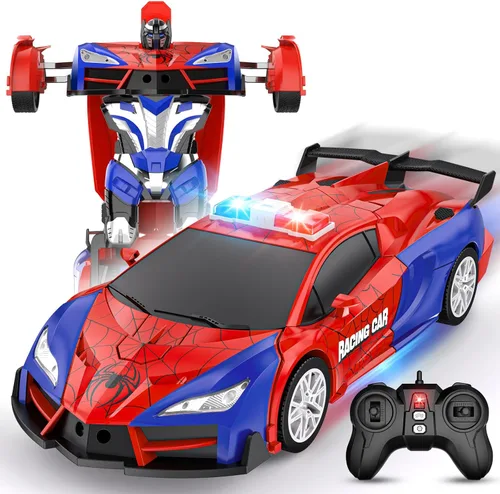 Miniatura 3 de Coche de control remoto, auto de juguete transformable con un botón, autos RC de 2.4 GHz, escala 1:18, rotación de 360 grados, juguete de auto
