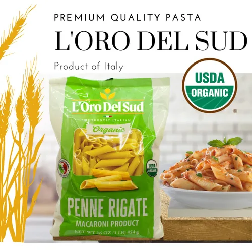 Miniatura 2 de Riga Penne orgánica, 100% trigo duro, pasta italiana, producto de calidad premium de Italia (paquete de 20 x 16 onzas), sin OMG, vegano, certificado