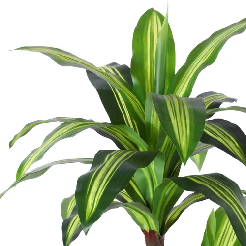 Miniatura 5 de Ferrgoal Plantas artificiales, árbol de Dracaena de 4 pies, plantas de imitación para interiores y exteriores, árbol falso con cesta tejida