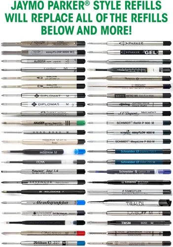 Miniatura 5 de Jaymo - Repuesto para bolígrafo Parker 1950369, mide 3.875 pulgadas de largo, repuesto para bolígrafo G2, 12, color negro Parker negro 12