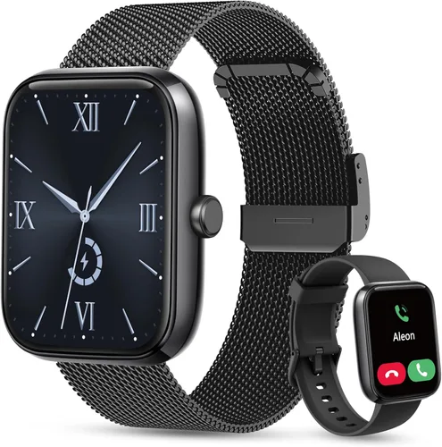 Miniatura 10 de KALINCO - Reloj inteligente para mujer [2 bandas, caja de 44mm] Alexa, rastreador de fitness, monitor de ritmo cardíaco, sueño, estrés, reloj Rosa