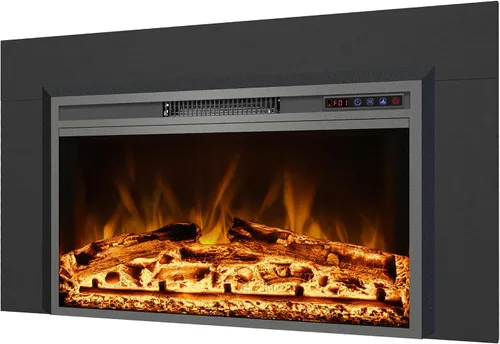 Miniatura 9 de Inserto de Chimenea Eléctrica de 40" de Ancho x 30" de Alto con Kit de Moldura de Metal, Calentador de Chimenea con Llamas Ajustables, Temporizador