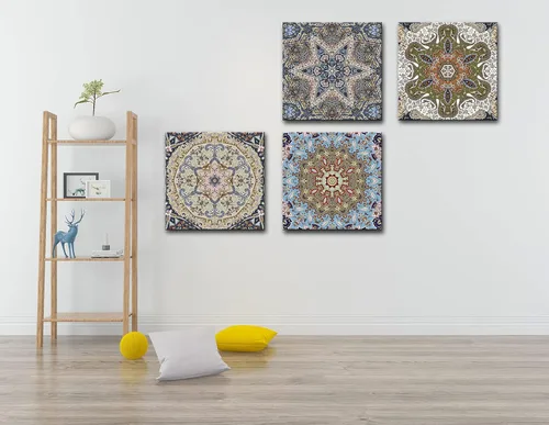 Miniatura 2 de dgbtcart Arte de Pared Mandala para Decoración de Baño, Arte Boho Cuadros Florales Impresiones de Pinturas para Decoración de Sala de Estar - Panel