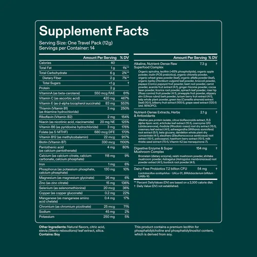 Miniatura 7 de AG1 Greens - Suplemento en polvo Mejora la salud intestinal Multivitamínico, probiótico, sin gluten, vegano y apto para keto 75 vitaminas