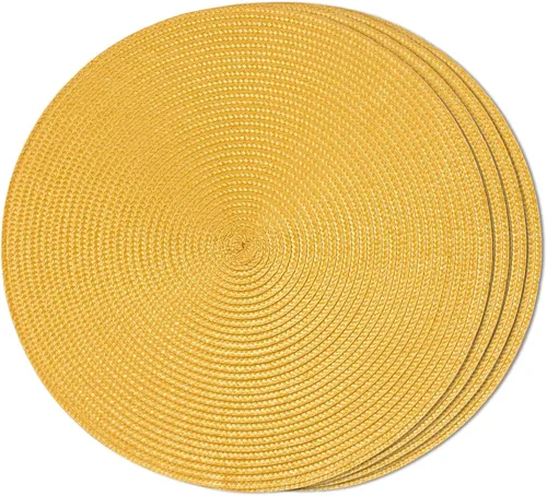 Miniatura 30 de FunWheat Juego de 6 manteles individuales redondos trenzados para mesas de comedor, tejidos, lavables, antideslizantes, de 15 pulgadas
