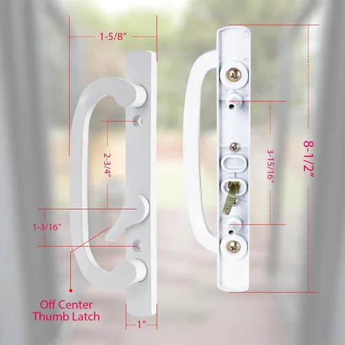 Miniatura 2 de MaxxGeek Juego de manijas para puerta corrediza de patio con llave con cerradura de mortaja, fundición a presión de zinc, giro de pulgar