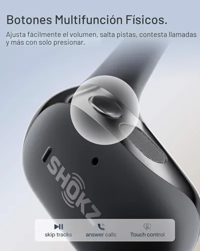 Miniatura 8 de SHOKZ Nuevos auriculares OpenFit 2+ de oreja abierta, habilitados para Dolby Audio, cómodos auriculares con ganchos suaves para los oídos, tiempo
