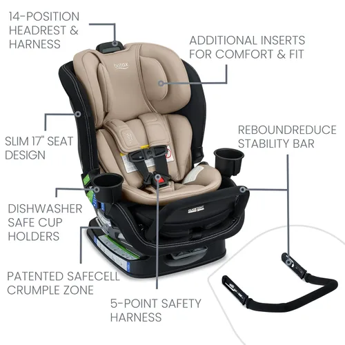 Miniatura 3 de Britax Poplar S Asiento convertible para automóvil, asiento de automóvil 2 en 1 con diseño delgado de 17 pulgadas, tecnología ClickTight